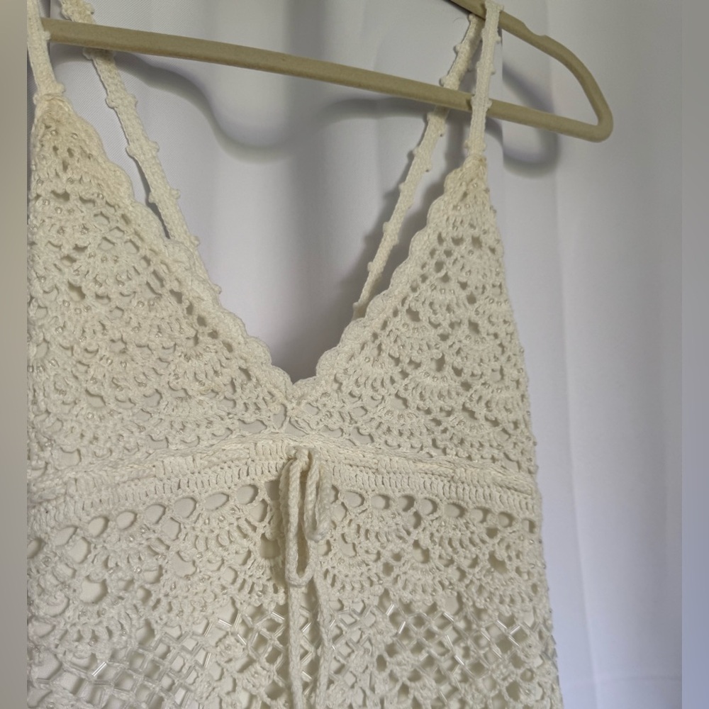 Crochet Lace Cream Top